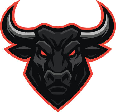 Aggressive Bull Head Mascot Vector Logo