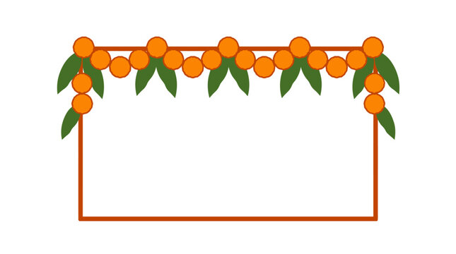 Colorful citrus fruit border frame illustration.