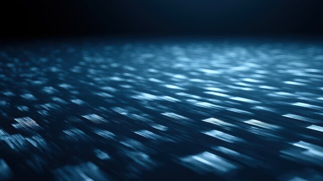 Stunning photo of digital documents flowing in a data stream on a dark blue background, futuristic technology concept.