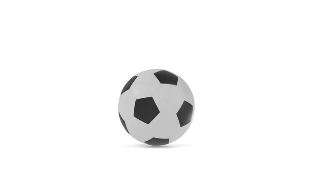 Leather soccer ball on white background. Isolated 3D illustration