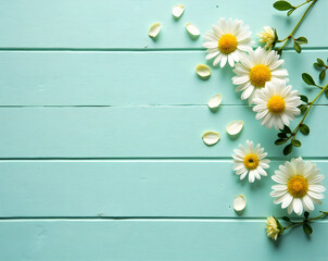 Obraz premium chamomile flowers on the floor