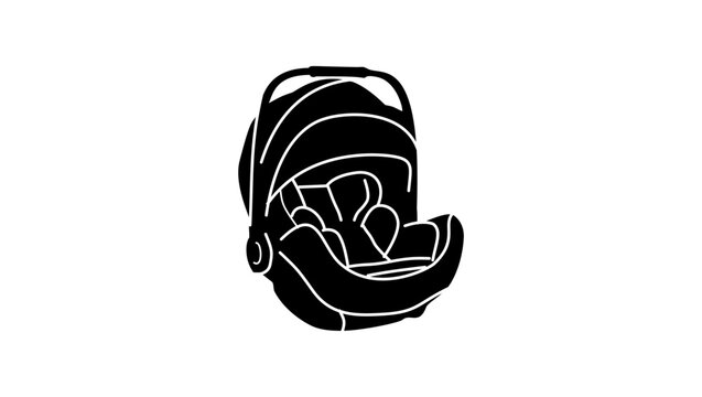Baby & Toddler Car Seat, black isolated vector silhouette