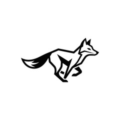 Fototapeta premium Stylized geometric fox running illustration.