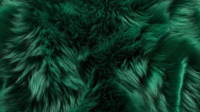 Rich Emerald Green Satin Fur with Soft Lighting Reflections, Jewel Tone Elegance Loop