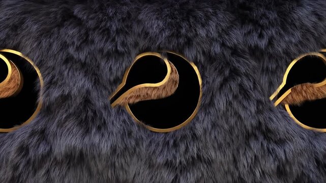 Abstract Geometric Pattern Embossed in Soft Fur, High-End Luxury Branding Texture Loop
