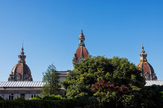 Historic rooftops and dome of the Municipal Palace in La Coruna, Spain