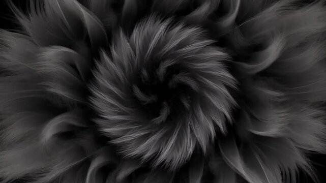 Wind Blowing Soft Fur in a Perfect Spiral Pattern from the Center, Hypnotic Loop
