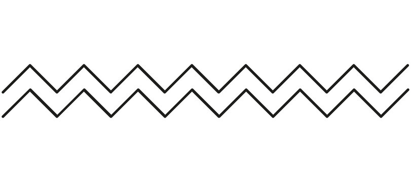 Zigzag line border vector. Seamless geometric chevron pattern. Minimal decorative trim design. Modern abstract illustration