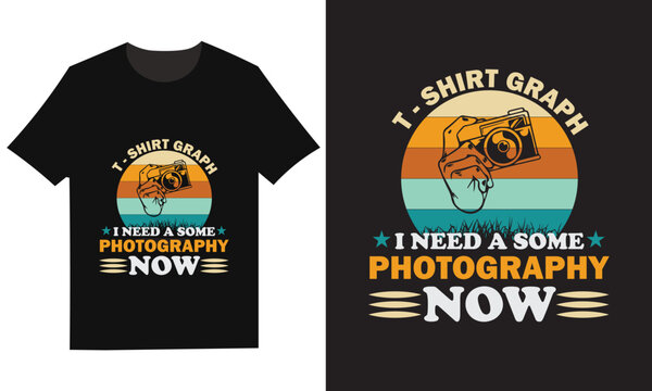 Photography t shirt design retro camera graphic for apparel merchandise