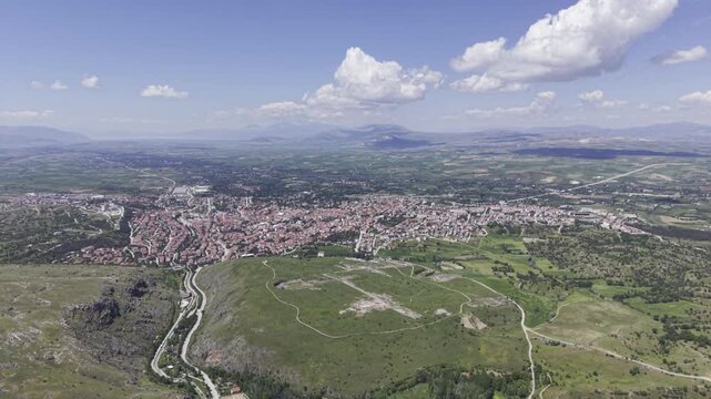Cinematic Drone Video of Pisidia Antiocheia Ancient City Near Yalvac in Isparta, Turkey