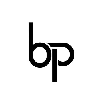 Minimalist linked letters b and p monogram logo design