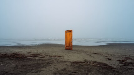 Fototapeta premium Doorway beach ocean landscape solitude