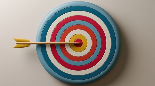 Stunning photo of colorful Rounded Target Wall Decor with Arrow Celebrating Precision and Focus.