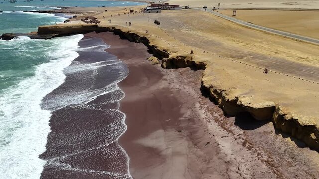 Red Sand Beaches of Paracas. Peru