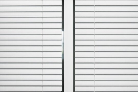 Two adjacent white shutters on a wall