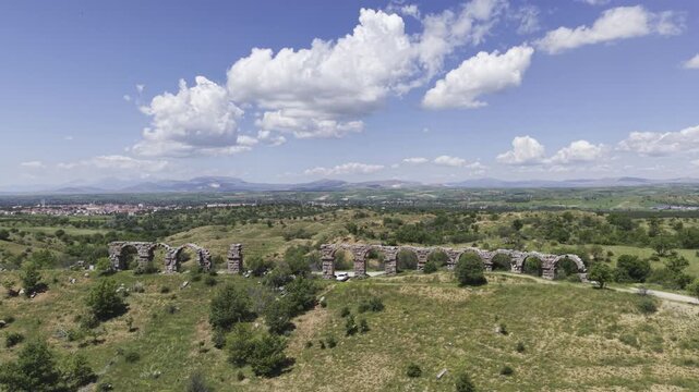 Cinematic Drone Video of Pisidia Antiocheia Ancient City Near Yalvac in Isparta, Turkey