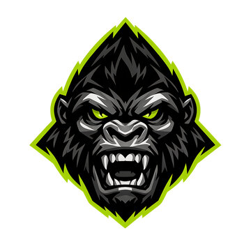 Roaring Gorilla Head Mascot Vector Logo