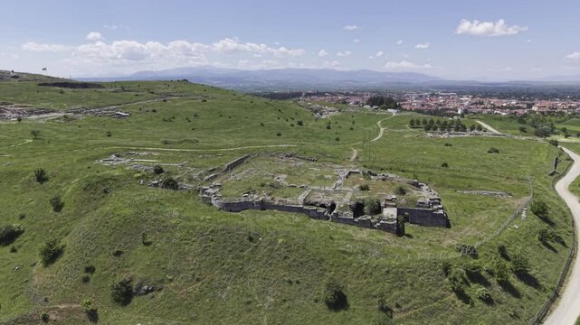 Cinematic Drone Video of Pisidia Antiocheia Ancient City Near Yalvac in Isparta, Turkey