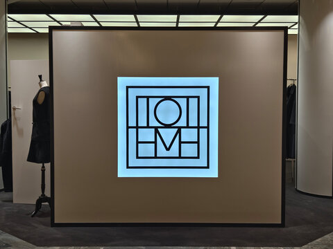 Stockholm, Sweden-Nov.27th 2025: TOTEME fashion retail store inside NK department store in Stockholm, Sweden