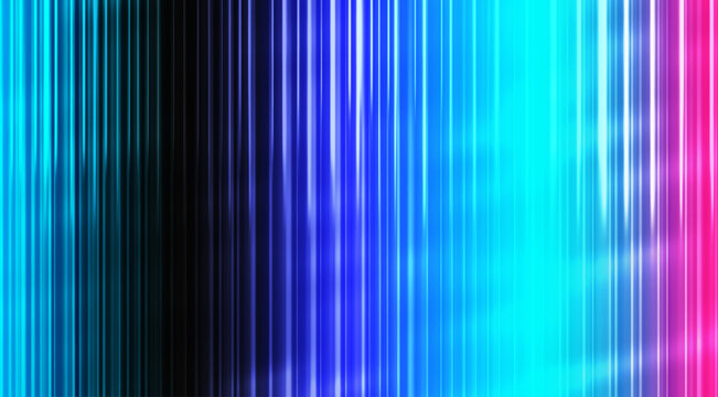 Vertical gradient background, with parallel light, stripes in cyan, blue, and magenta, featuring a glowing, linear pattern and, soft blur