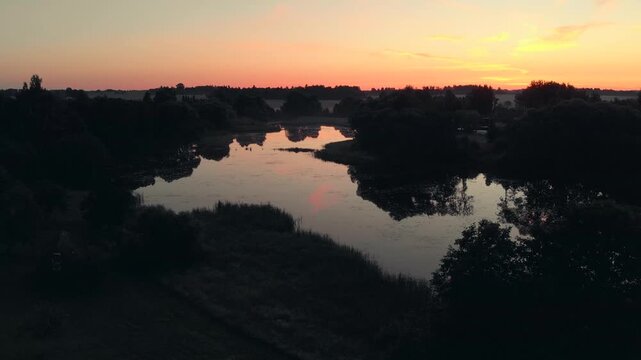 sunrise over the river