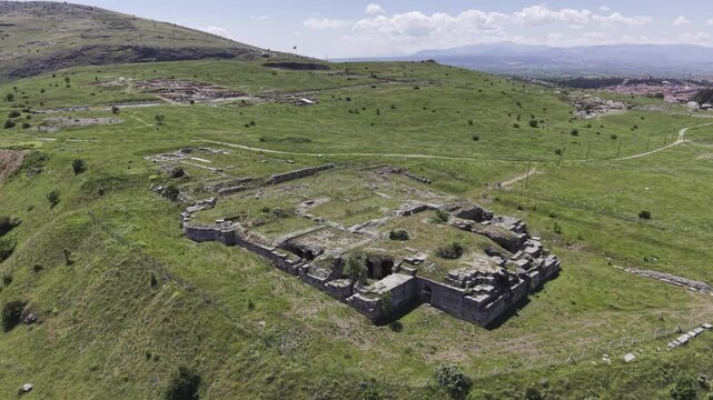 Cinematic Drone Video of Pisidia Antiocheia Ancient City Near Yalvac in Isparta, Turkey