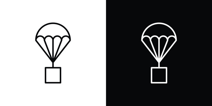 Parachute icon vector mark for web