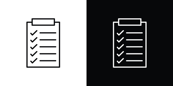 Clipboard check icon vector mark for web