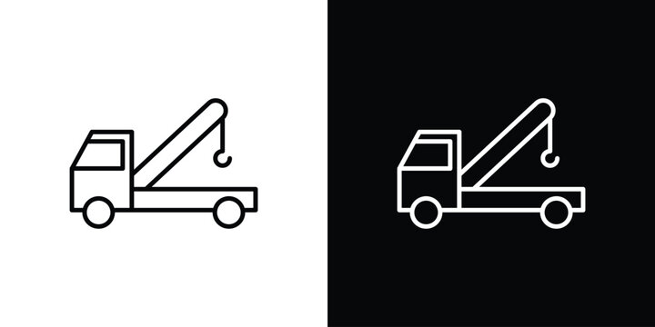 Tow truck icon vector mark for web