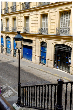 Paris Street with Blue Doors