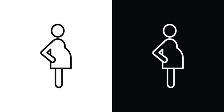Pregnant woman icon vector mark for web