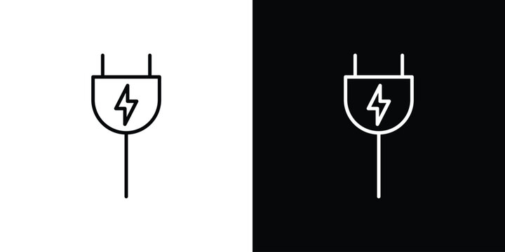 Electrical plug icon vector mark for web
