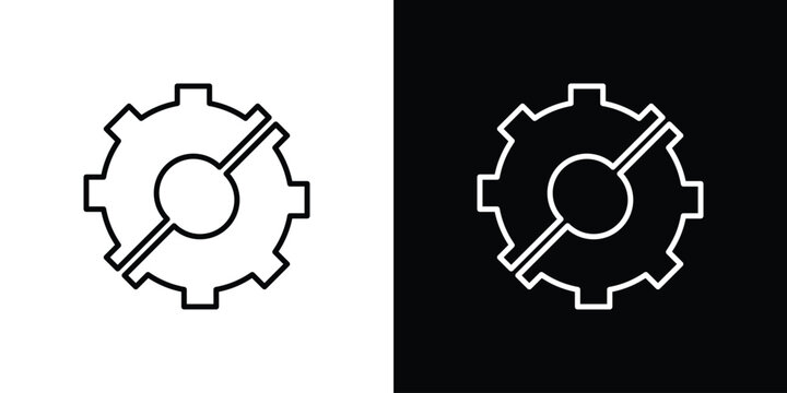 Broken gear icon vector mark for web