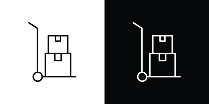 Hand truck icon vector mark for web
