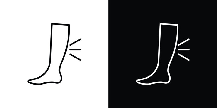 Shin pain icon vector mark for web