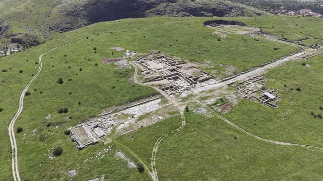Cinematic Drone Video of Pisidia Antiocheia Ancient City Near Yalvac in Isparta, Turkey