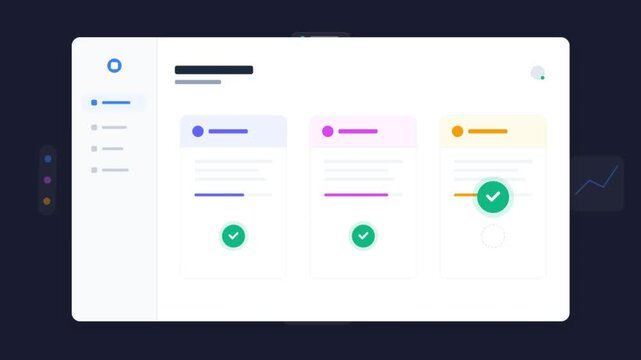 Animated subscription pricing table dashboard with checkmarks