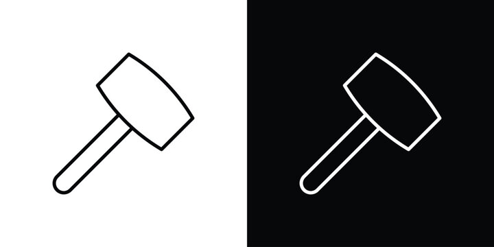 Wooden mallet icon vector mark for web