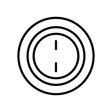 Black and white pause button icon.