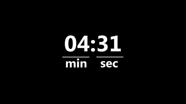 Digital Timer Display with Six Sequential Time Codes on Black Background Cinematic Motion