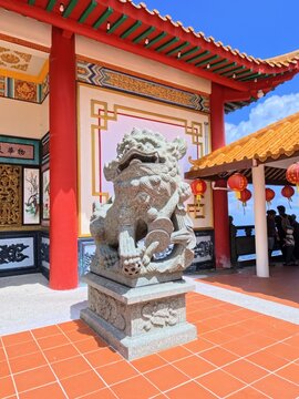 Pixiu statue sculpture at Chin Swee Cave Temple at Genting Highlands Malaysia
