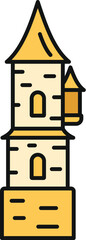 Naklejka premium Castle tower featuring a fairytale design and simple details