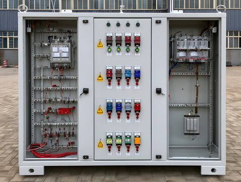 A solar combiner box featuring photovoltaic DC, surge protection, and isolator switches