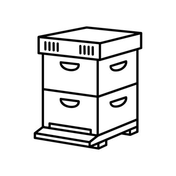 Beehive with two stacked boxes.