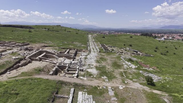 Cinematic Drone Video of Pisidia Antiocheia Ancient City Near Yalvac in Isparta, Turkey