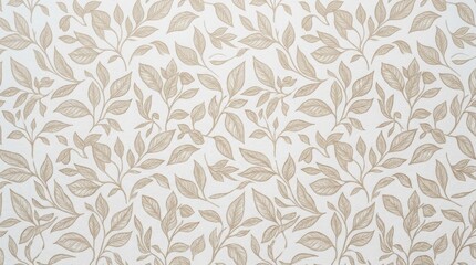 Beige leaves pattern on white background © Asad