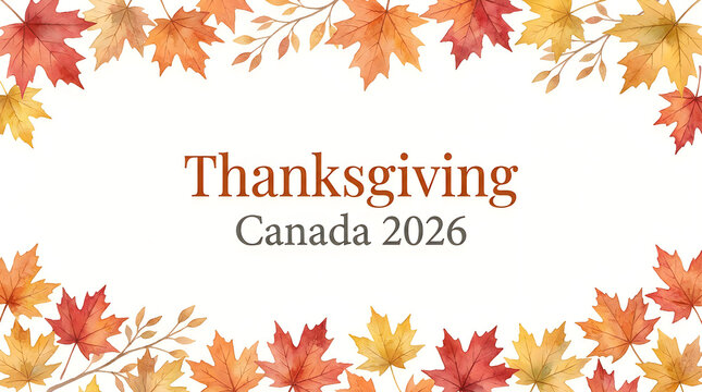 Happy thanksgiving day in canada 2026 autumn leaves greeting