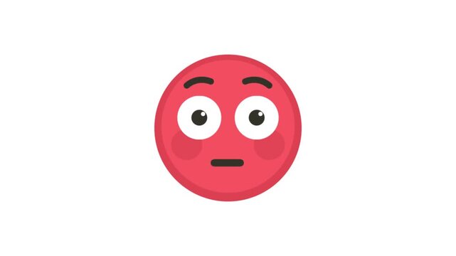 Flushed Face Emoji Animation