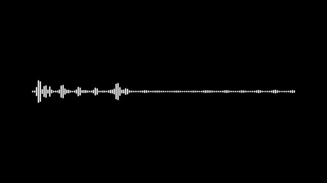Music equalizer audio waves or sound frequency in lines.White audio waveform spectrum animation on a black background, 4k animation . digital sound wave frequency display,