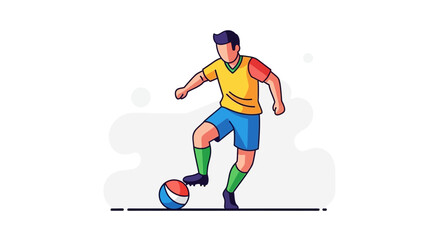 Obraz premium Soccer Player Dribbling Ball